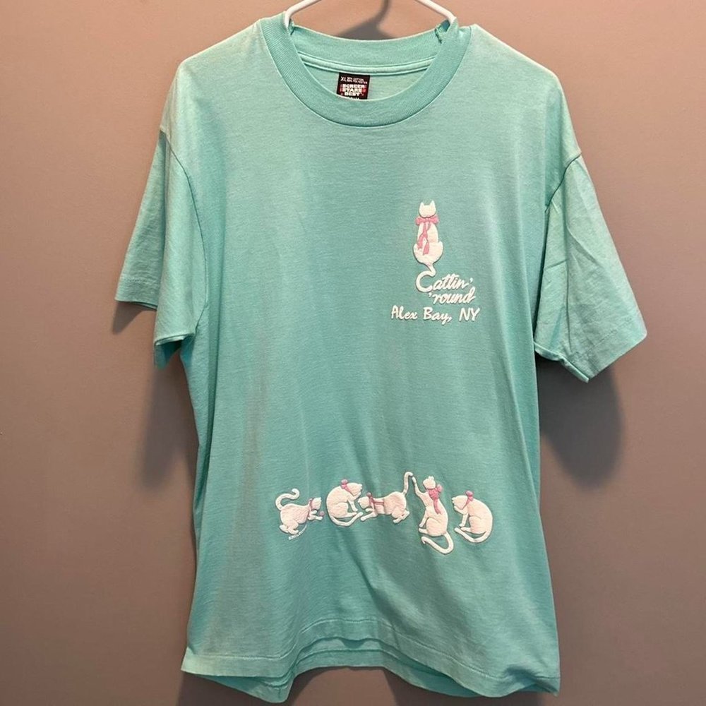 Vintage Cattin' 'Round Alex Bay, NJ Cat T-Shirt XL